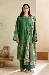 ZARA SHAH JAHAN - Winter 3Pcs Dhanak Embroidered Suit - SU0056